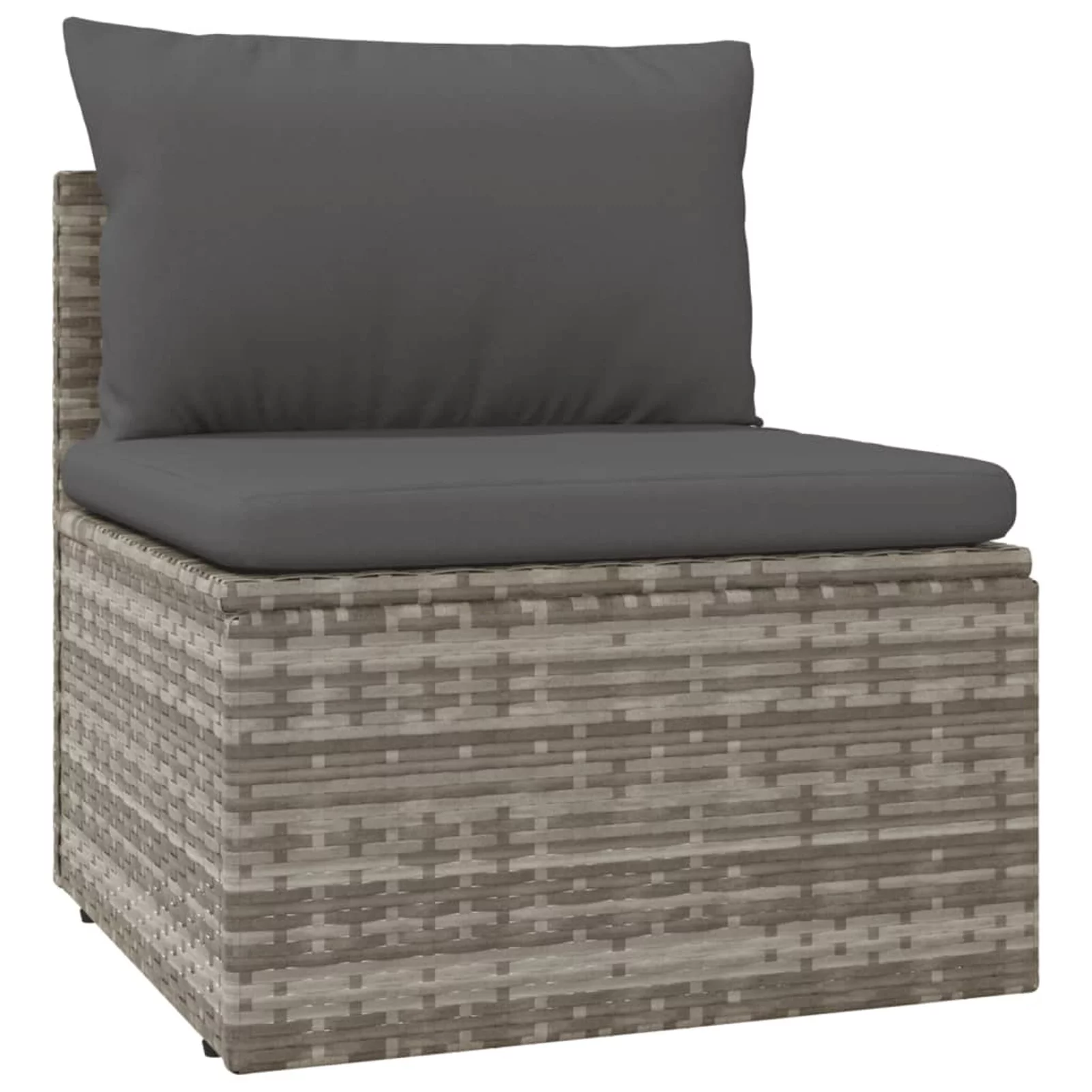 Htovila 9 Piece Patio Set with Cushions Gray Poly Rattan