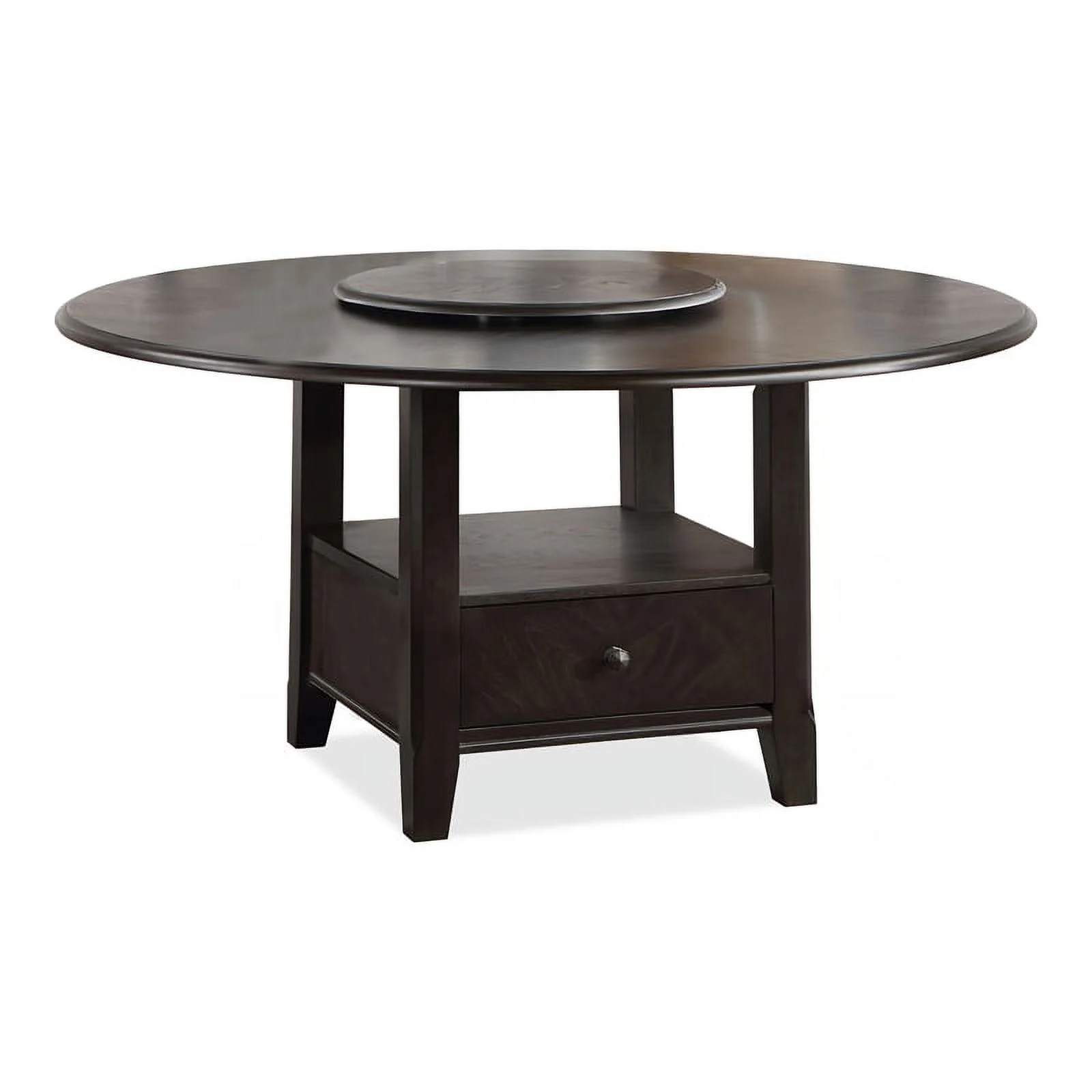 Furniture of America Sonn Wood Bottom Shelf Round Dining Table in Espresso