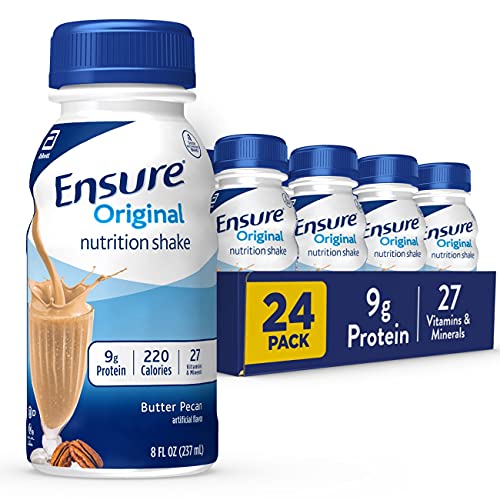 Ensure Original Dark Chocolate Nutrition Shake | Small Meal Replacement Shake | Ready To Drink | 9g Protein, 27 Vitamins and Minerals | 8 fl oz - 24 Pack