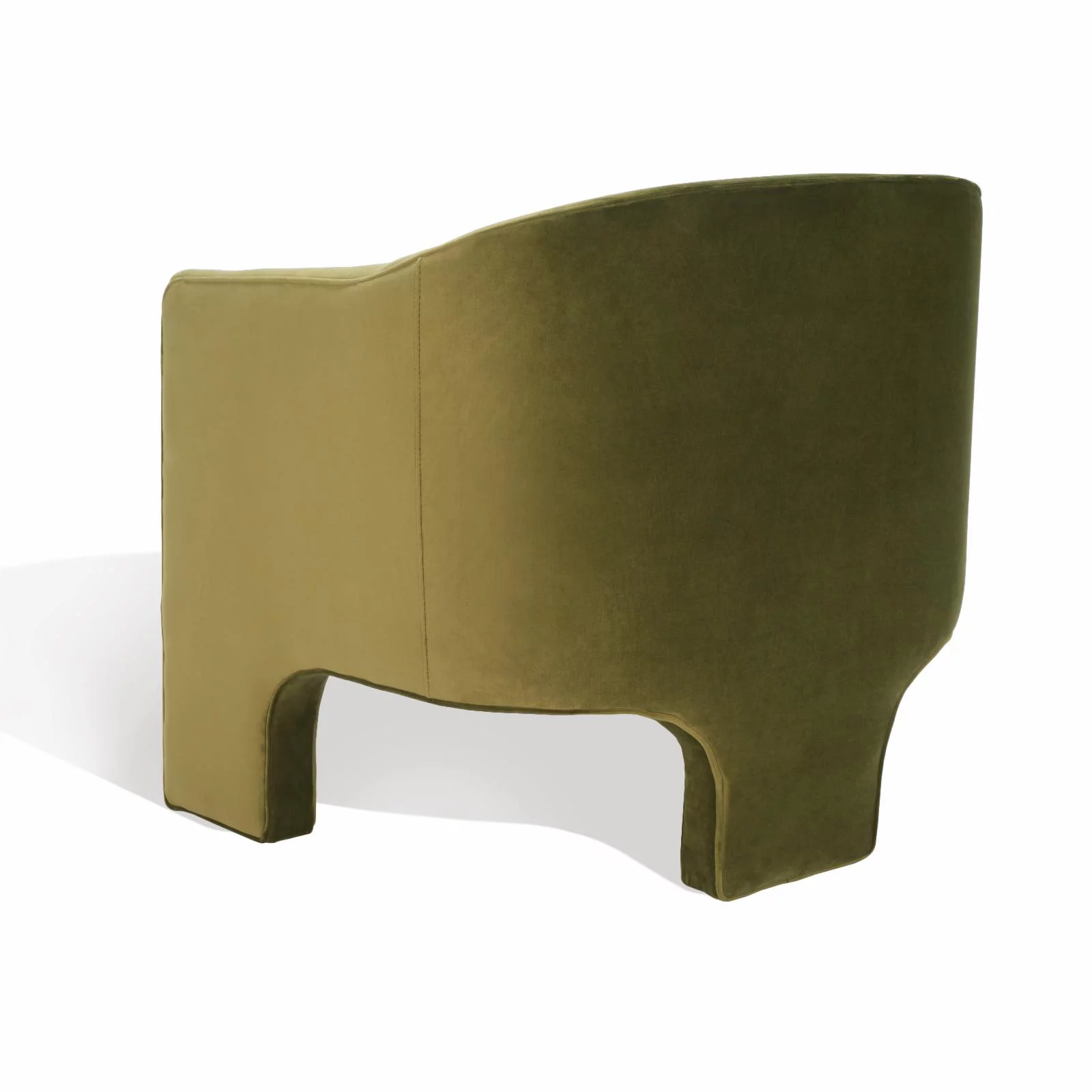 SAFAVIEH Couture Londyn Modern Velvet Solid Accent Chair, Olive Green