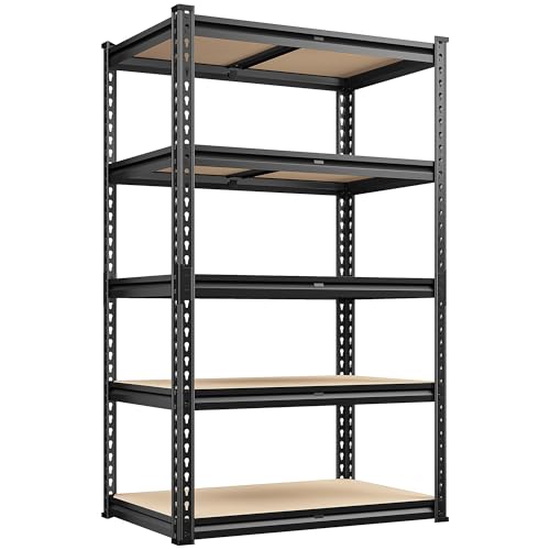 REIBII Storage Shelves 6 Tier Garage Shelving Heavy Duty Metal Shelving Loads 2250LBS Adjustable Metal Shelves for Warehouse Pantry Kitchen Closet 16