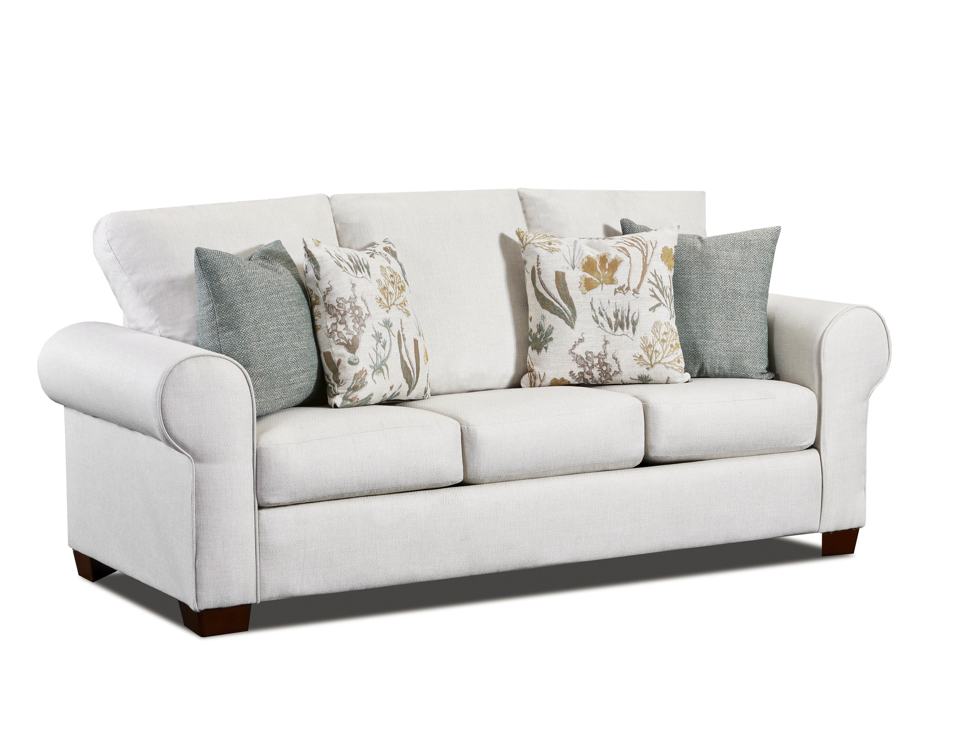American Furniture Classics Model 8605-41 Beaujardin Sofa Sleeper with Four Throw Pillows