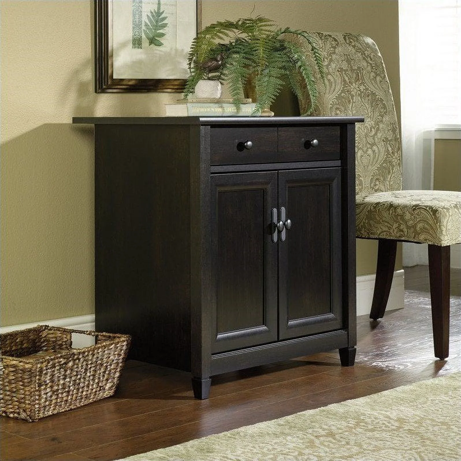 Sauder Edge Water Utility Cart/Stand, Estate Black Finish