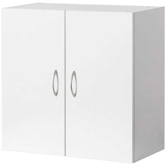 Wall Mount Bathroom Wood Cabinet with Adjustable Shelf and Double Doors - Medicine Organizer Storage Furniture for Bathrooms, Kitchens, and Laundry Room (White)