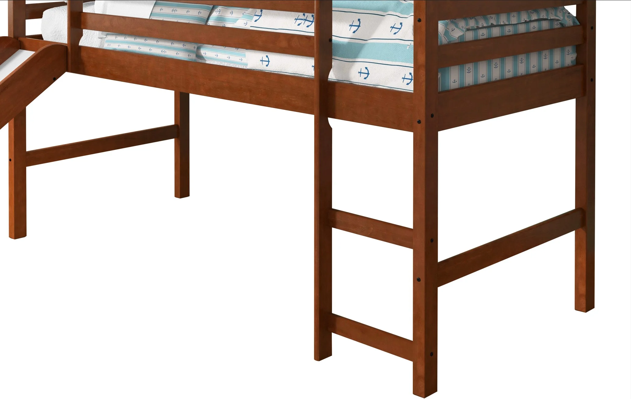 Donco Kids Twin Solid Wood Mission Low Loft Bed in Espresso