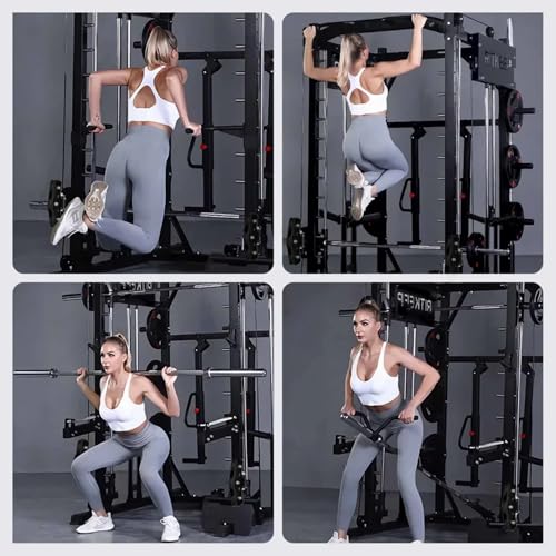 Smith Machine with Jammer Arms & Leg Press with Adjustable Dual Pulley Ratio (1:1 & 2:1), PMAX-4750 All-in-One Commercial & Home Gym Equipment, Heavy-Duty Steel Frame by RitKeep