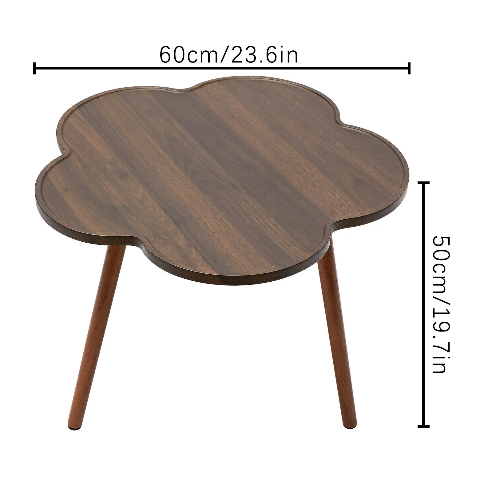 23.6*19.7in Coffee Table with Wood Legs for Living Room Log Color Large Storage Space