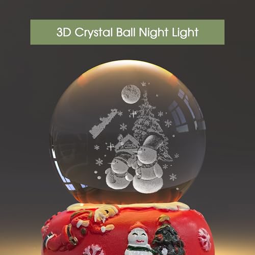 L LOHAS LED 7 Colors 40mm Ice Cracked Balls Crystal Chakra Balls with LED Wooden Base Glass Healing Sphere Balls with Stand Night Light Decoration Quartz for Home Living Room