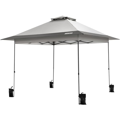 VIVOHOME 10x10ft Pop Up Canopy Tent One Push Setup Outdoor Portable Shelter Tent Heavy Duty with Wheel Carry Bag and 4 Sandbags, White