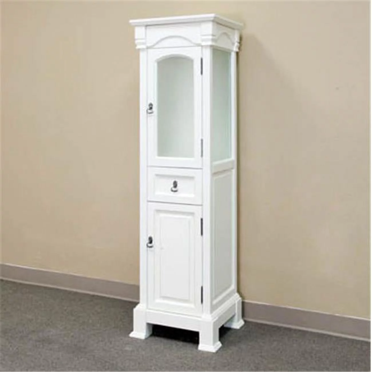 Linen Cabinet - Cream White - 18X16.3X65
