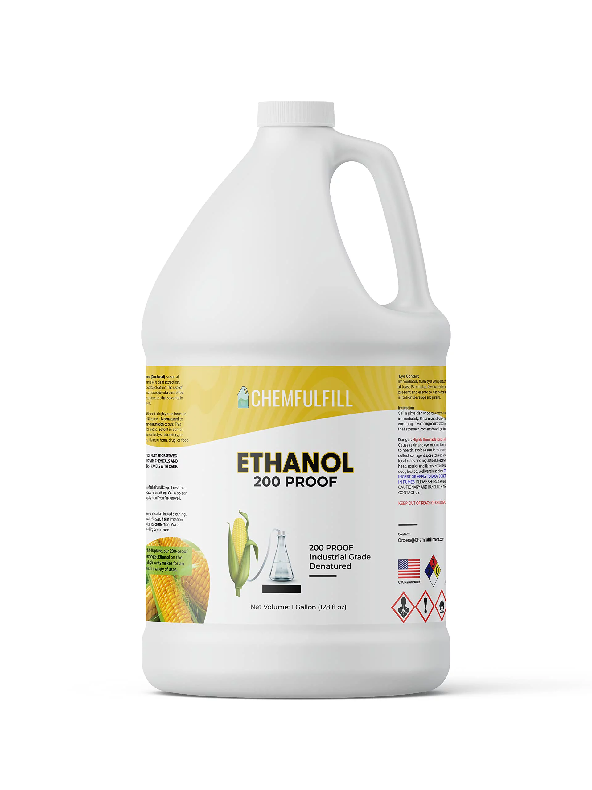 Chemfulfill 200 Proof Ethanol - Ethanol (100% EtOH Denatured) (15-Gallon (1,920 fl oz))