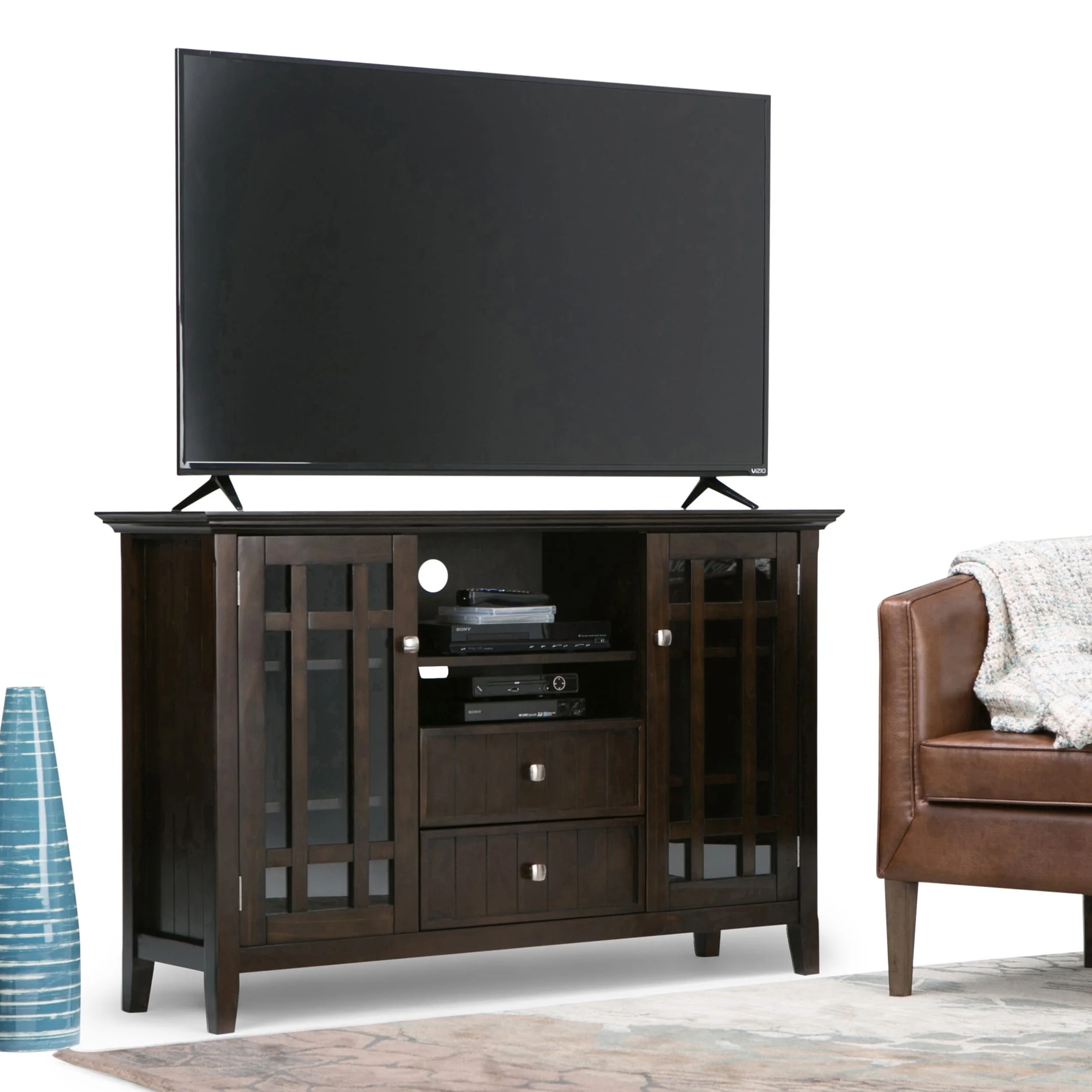 WyndenHall  Freemont 53-in. Dark Tobacco Solid Wood TV Stand - 53