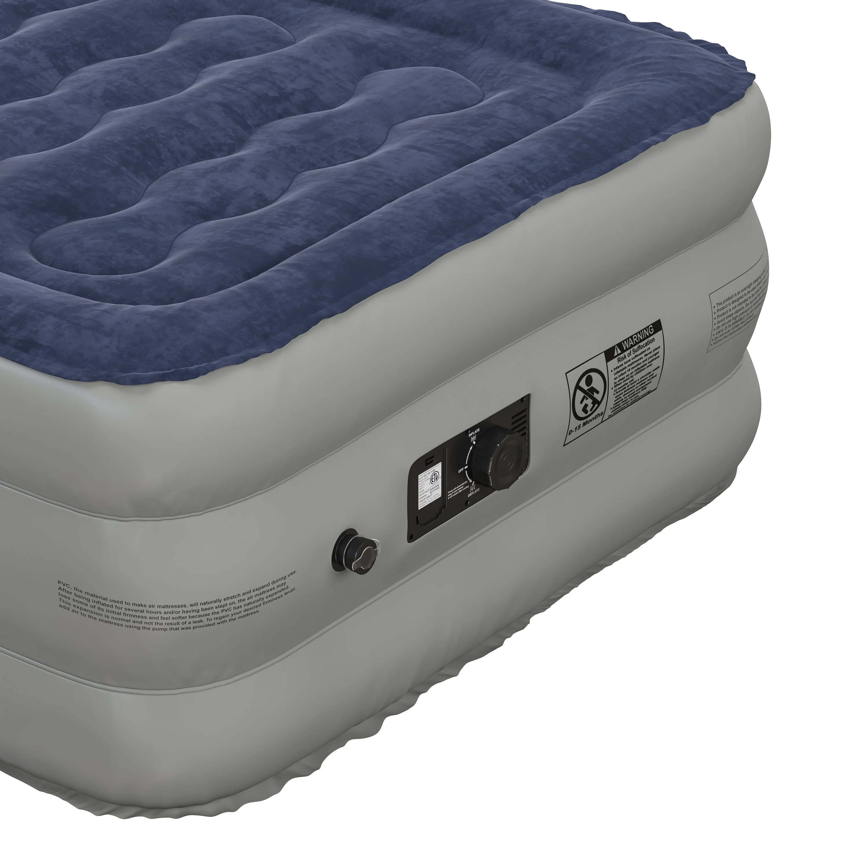 Flash Furniture 18 inch Air Mattress with ETL Certified Internal Electric Pump and Carrying Case - Twin