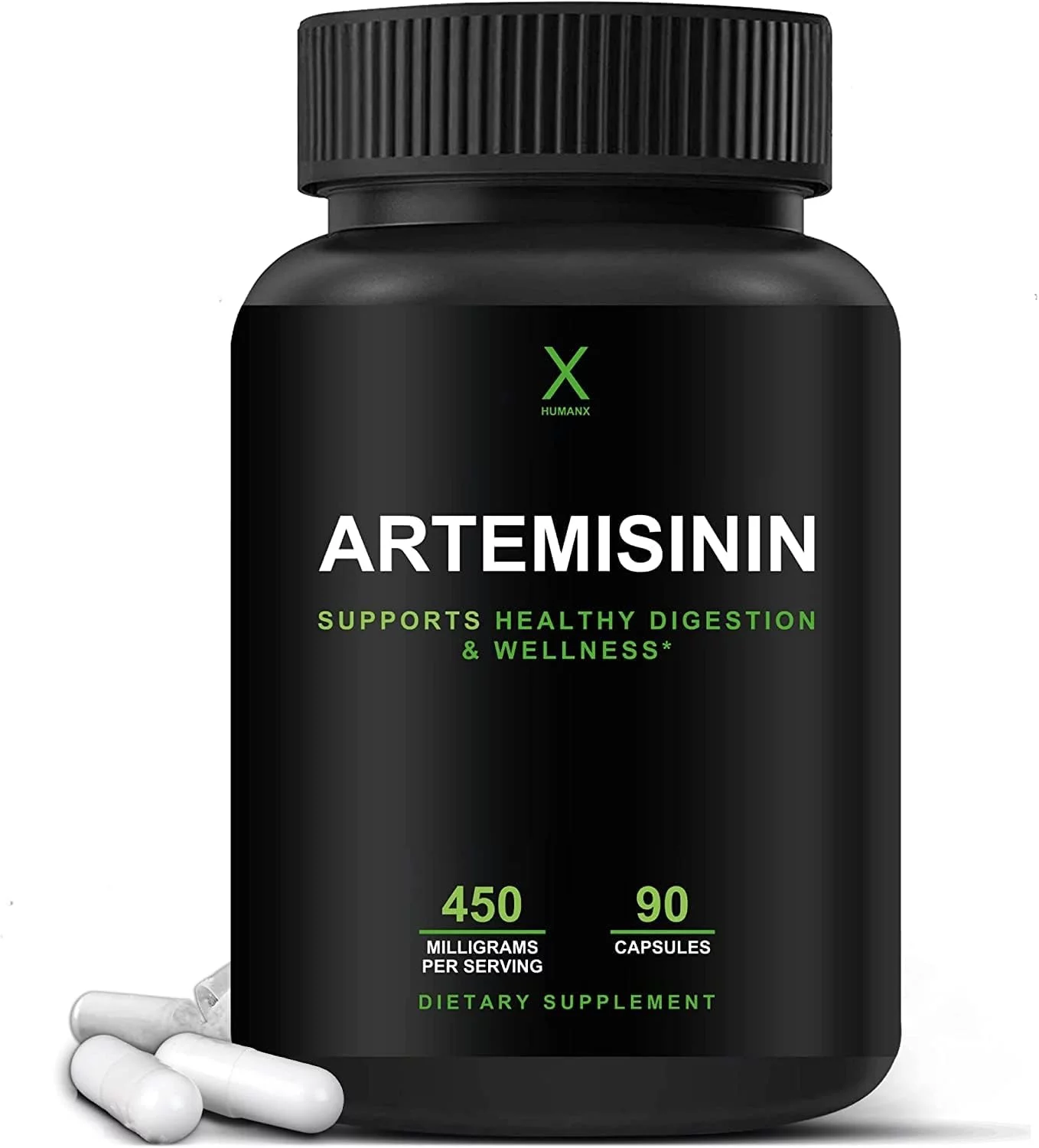 Artemisinin 450 mg - Artemisia Annua - Sweet Wormwood Extract - Artemisinin Capsules Support Healthy Aging, Digestion, and Immunity - Easy to Swallow Veggie Capsules - HumanX