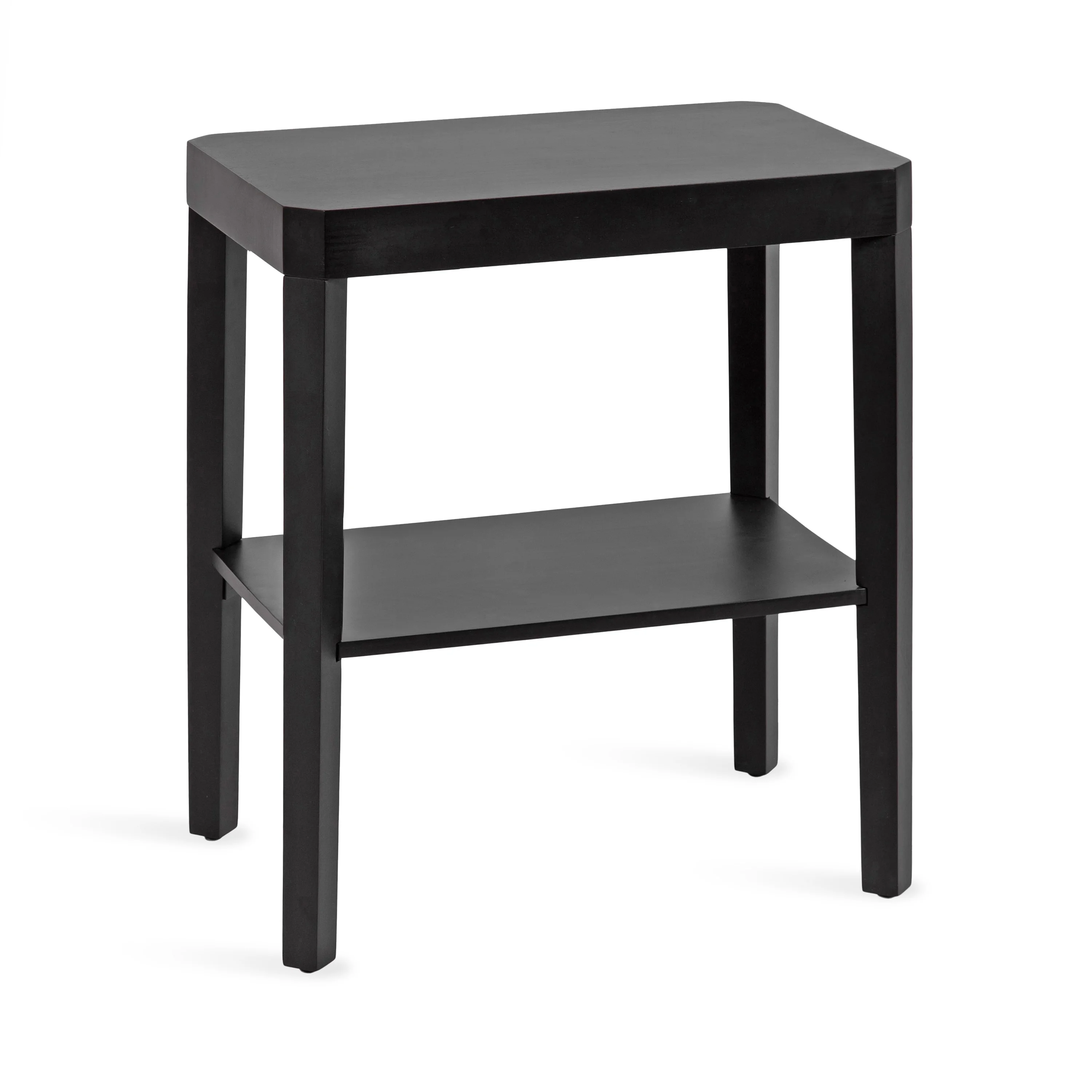 Kate and Laurel Talcott Modern Rectangle Wood Side Table, 22 x 14 x 26, Black, Transitional Decorative Two-Tier End Table for Use as a Bedroom Nightstand or Living Room Accent