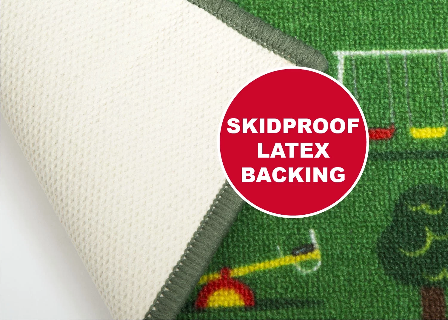 Delta Children Kids Large Road Map Activity Rug, 54-inch L x 39-inch W, Beach Town/Green