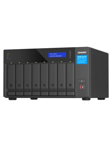 QNAP TVS-h474-PT-8G-US 4 Bay High-Speed Desktop NAS with Intel Pentium Gold 2-core CPU, 8GB DDR4 Memory, 2.5 GbE Networking and PCIe Gen 4 expandability (Diskless)