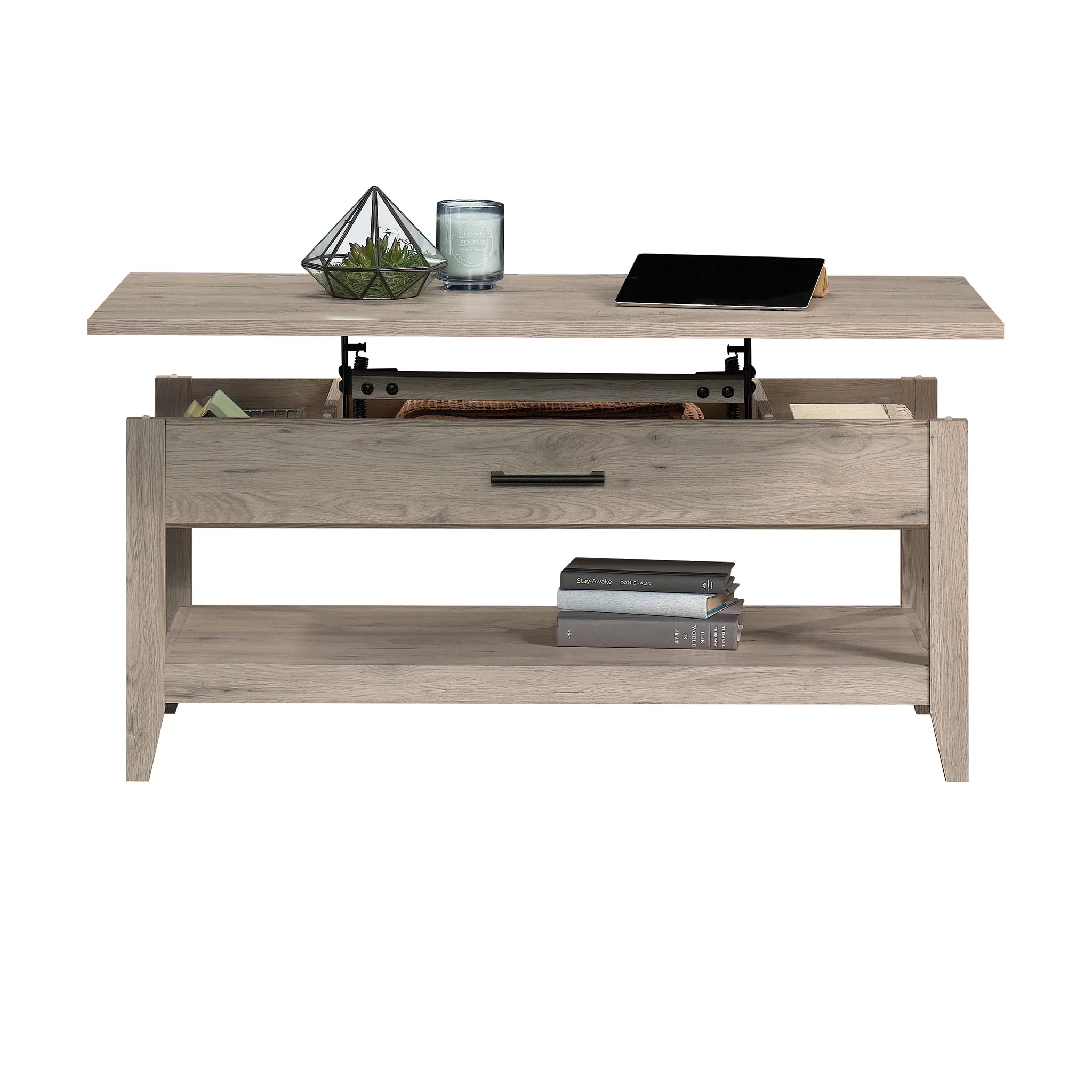 Sauder Summit Station Lift Top Coffee Table, Laurel Oak Finish