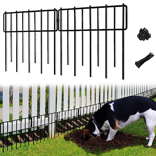Animal Barrier Fence, 12In(H) x 28.00Ft(L) Upgrade 1.26 in gap Decorative Fences No Dig Fence for Rabbit and Dog, Rustproof Metal Wire Garden Fence Border for Garden Patio Landscaping,26 PCS