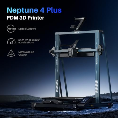 ELEGOO Neptune 3 Pro FDM 3D Printer with Auto Bed Leveling, Dual-Gear Direct Extruder, Dual Lead Screw Drive, Removable Capacitive Screen, 8.85x8.85x11in Large Printing Size