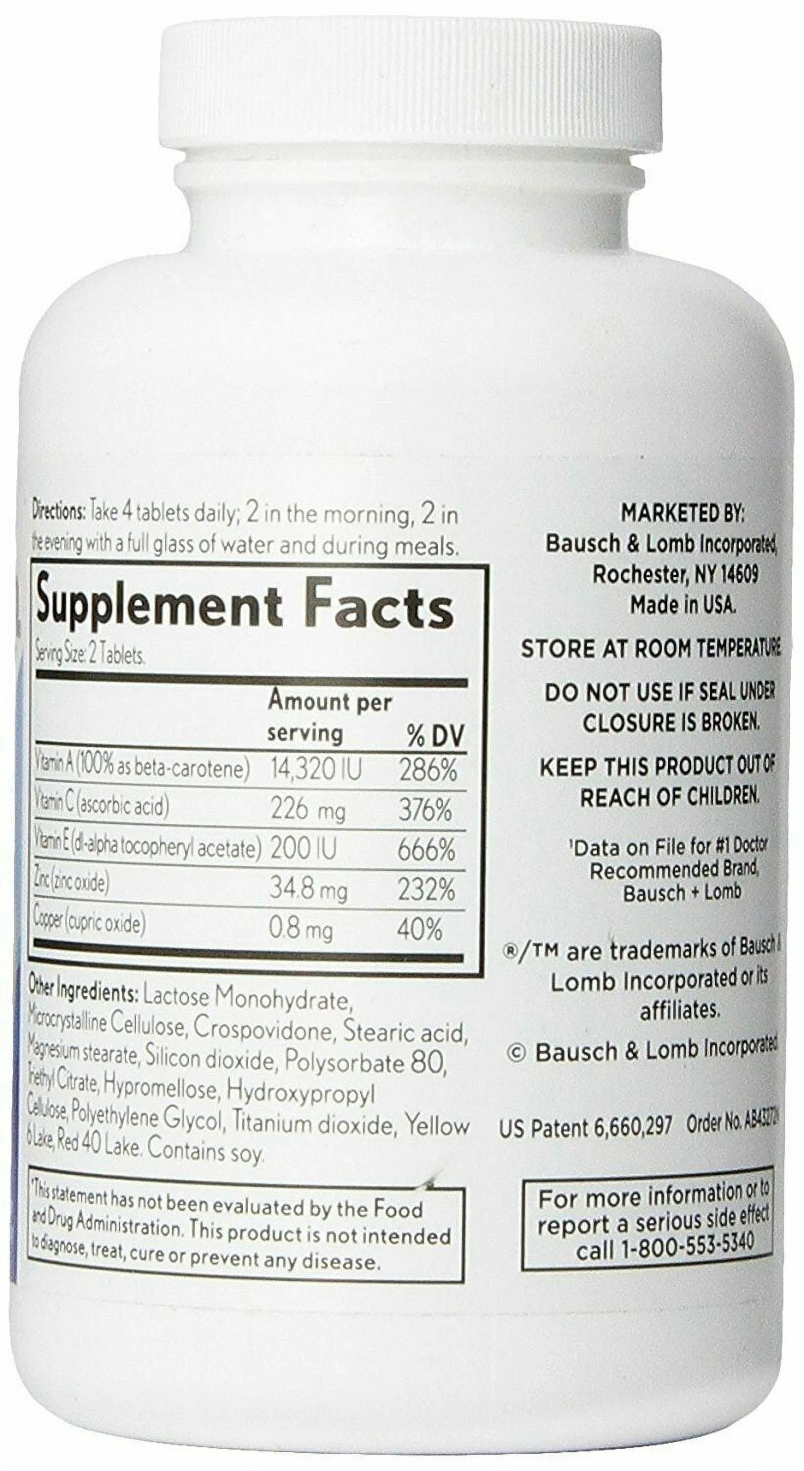 5 Pack Bausch+Lomb PreserVision AREDS Eye Vitamin & Mineral Supplement 240ct Ea