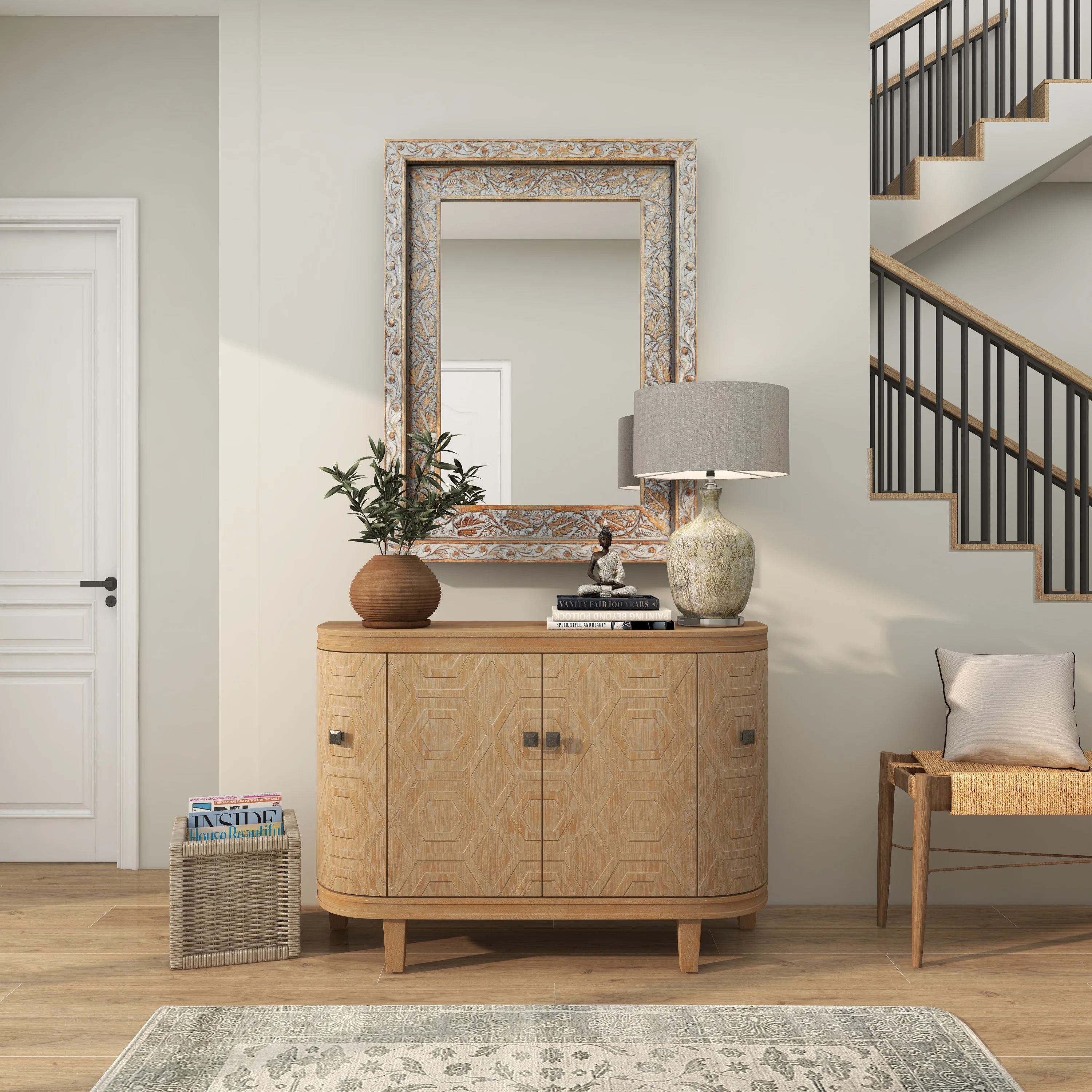 DecMode Wood Traditional Cabinet with a Neutral Palette, 47