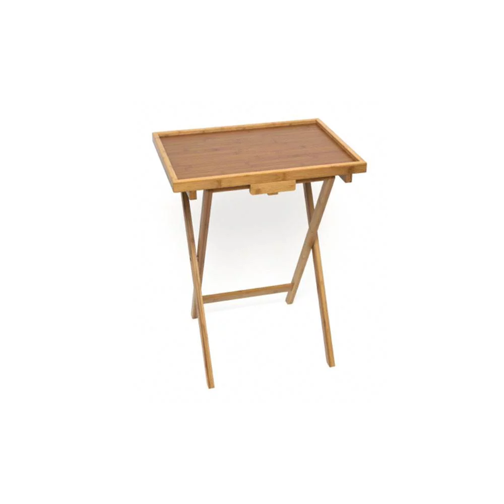 Lipper International Snack Table with Lip, Set of Two, Bamboo