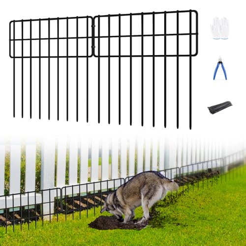 30 Panels No Dig Fence, Animal Barrier Fencing, 13in(H) x 30ft(L) Fence Barrier for Bottom, Rabbit Fencing for Garden, Dog Fences Barrier, Rustproof Metal Fences Border for Outdoor