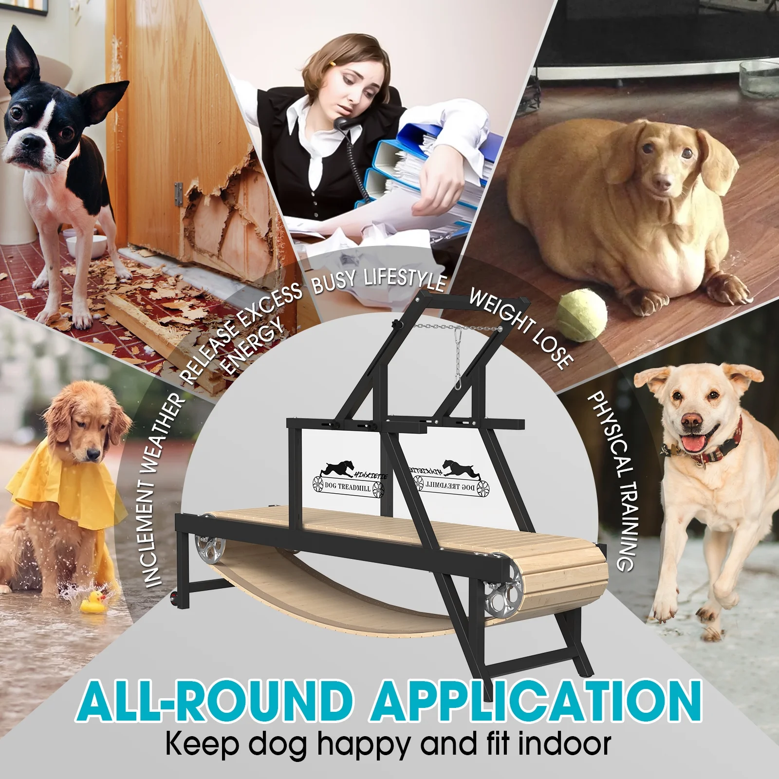 Syedee Dog Treadmill for Large Dogs, Dog Slatmill for Healthy & Fit Dog Life, Dog Treadmill for Indoor & Outdoor. Dog Treadmill for Dogs up to 250 lb