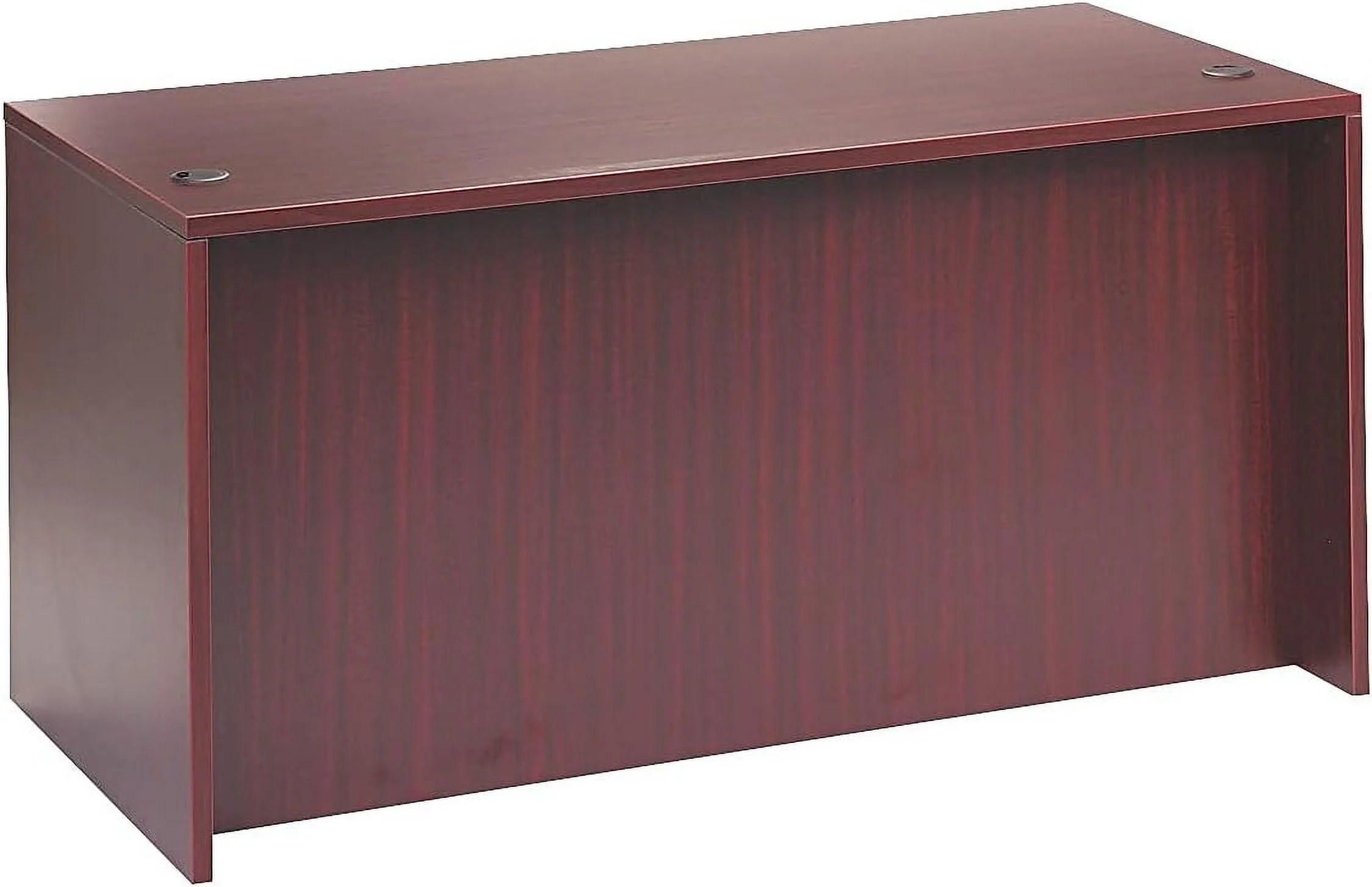 VA216030MY Valencia Series Straight Desk Shell, 59 1/8W X 29 1/2D X 29 5/8H, Mahogany
