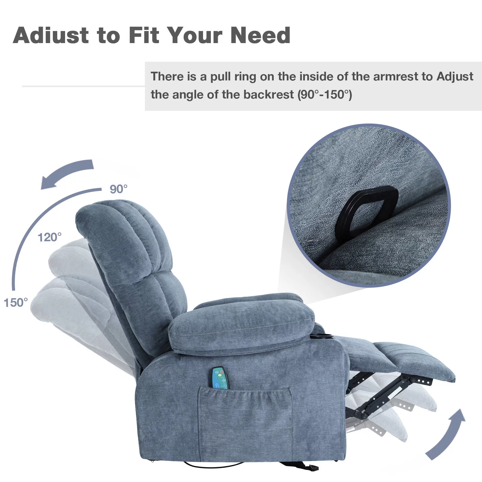 Rocker Recliner with Vibration Massage and Heat