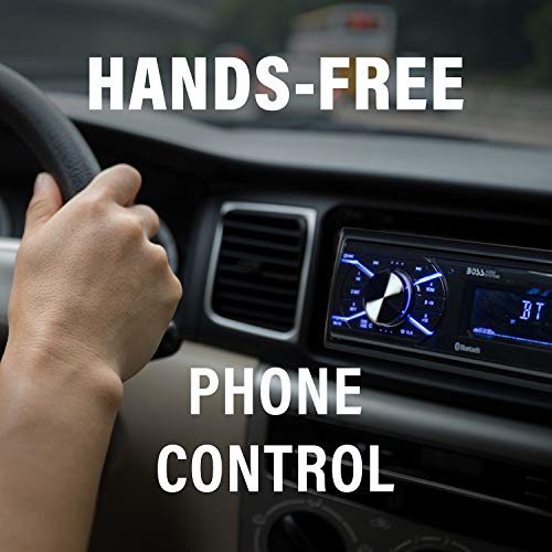 BOSS Audio Systems 611UAB Car Stereo System - Single Din, Bluetooth Audio and Calling Head Unit, Aux Input, USB, Mechless, No CD DVD Player, AM/FM Radio Receiver