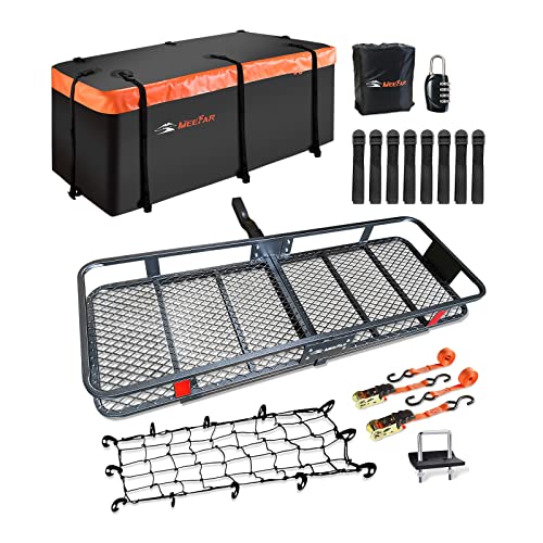 MeeFar Folding Hitch Mount Cargo Carrier Basket 60