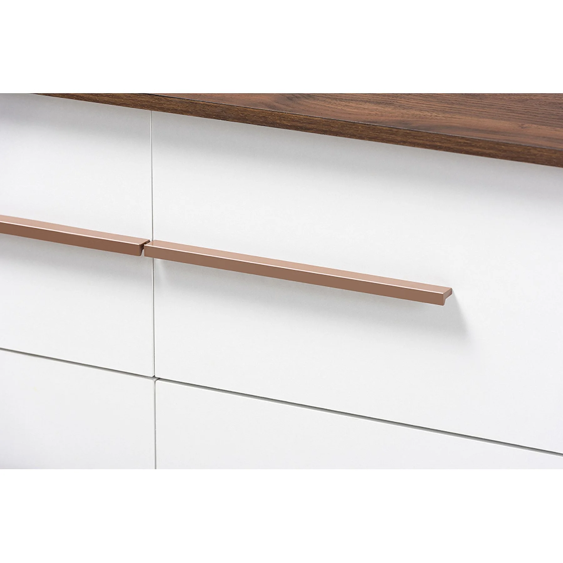 Baxton Studio Mette Mid-Century Modern White and Walnut Finished 6-Drawer Wood Dresser