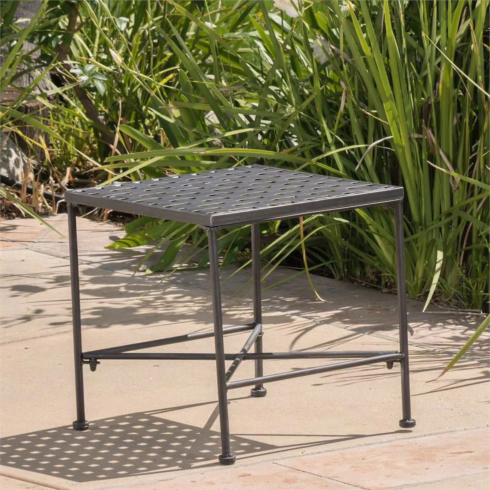 Noble House Petra Black Iron End Table