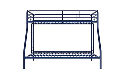 DHP Twin-Over-Futon Convertible Couch and Bed with Metal Frame, Ladder and Guardrails - Black