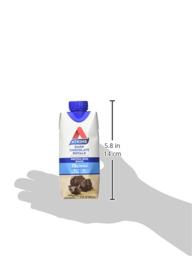 Atkins Creamy Milk Chocolate PLUS Protein Shake, 30g Protein, 7g Fiber, 2g Net Carb, 1g Sugar, Keto Friendly, Low Carb, High Protein Drink, 12 Count