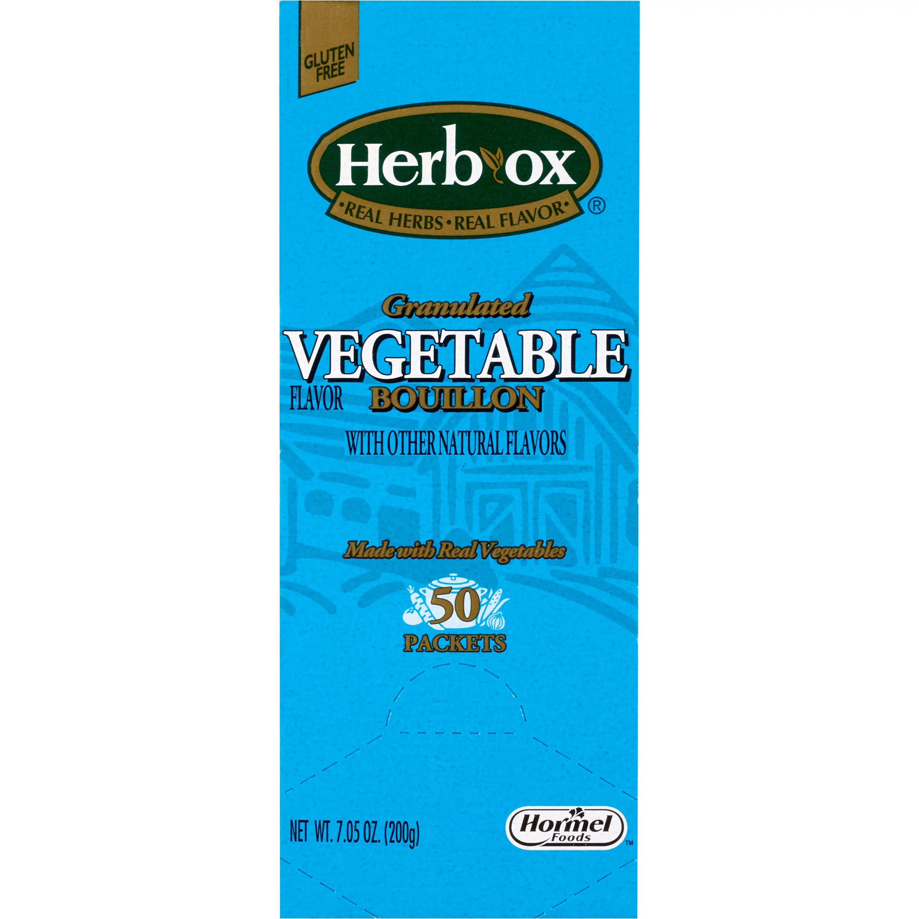 Herb-Ox Instant Broth, Vegetable Flavor, Liquid, 7.5 oz. Individual Packet, Box of 50