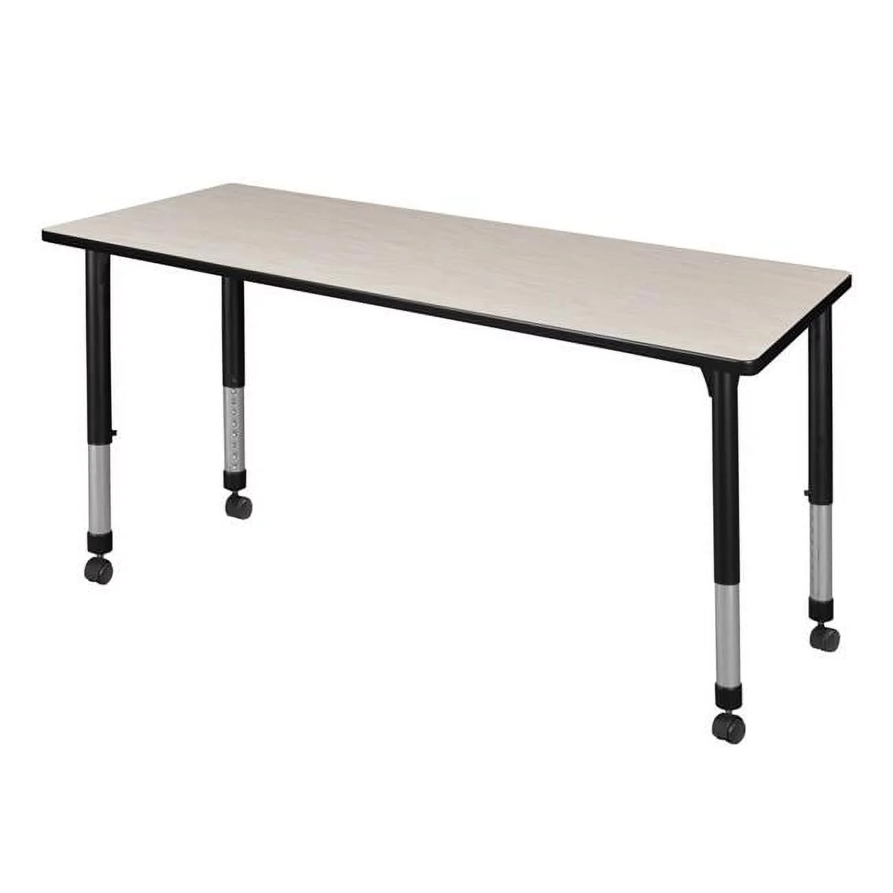 Regency  Kee Height Adjustable Mobile Classroom Table - Maple - 72 x 30 in.