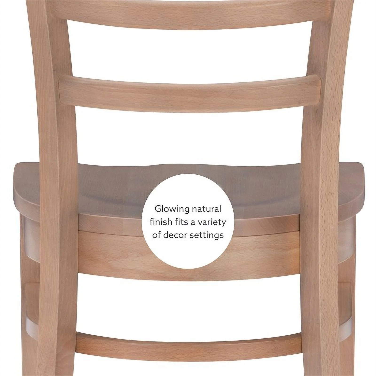 Linon Sloan Solid Wood Commercial Grade Set of Two Chairs in Natural