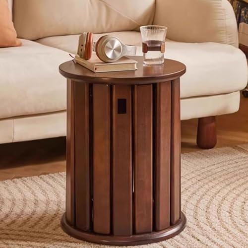 Stackable Stools Set of 4 | Round Side Table & Wooden Nesting Coffee Tables for Living Room | Space-Saving End Table for Bedroom & Small Spaces | Wood Modern Nightstand Stacking Stool No Installation(