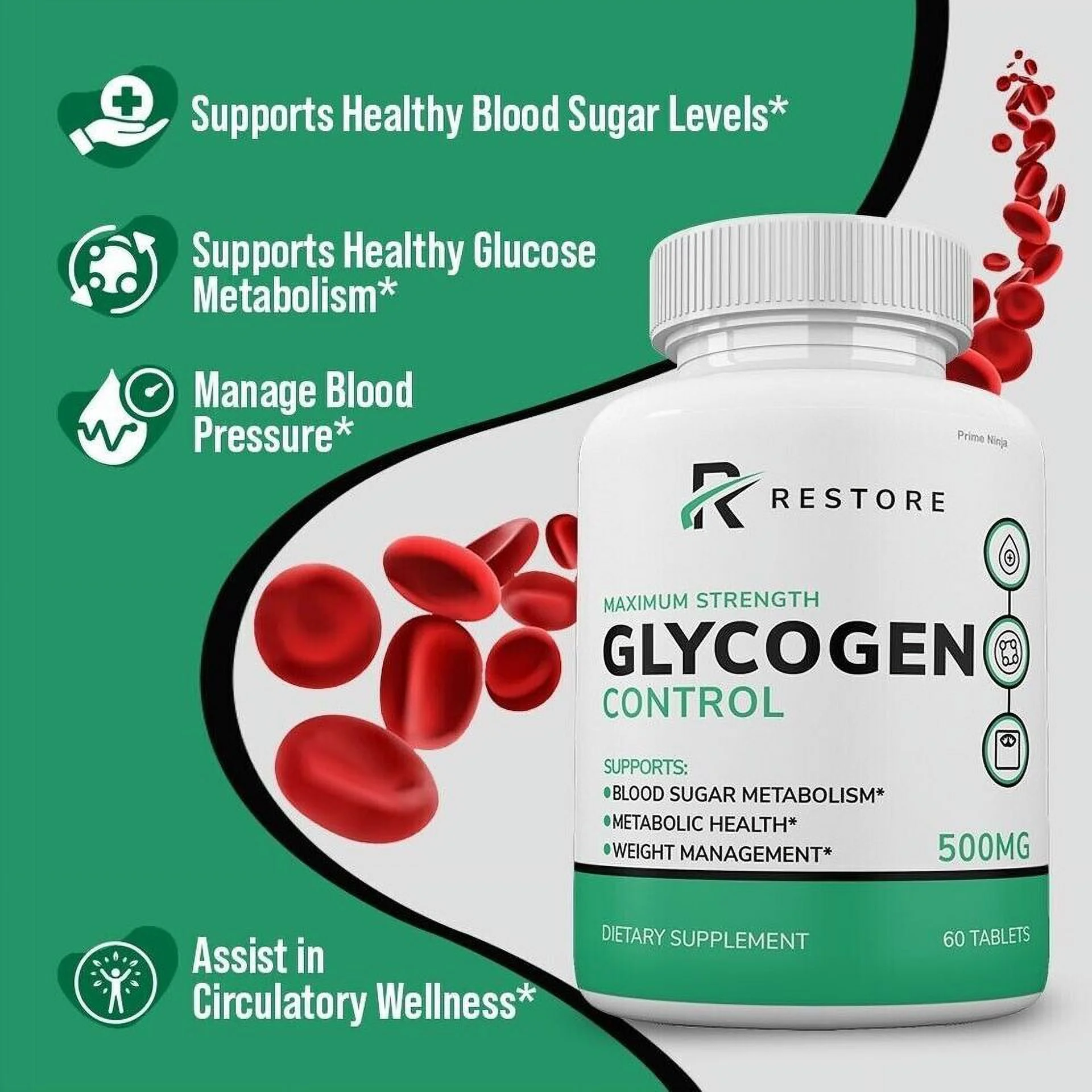 Restore Glycogen Control Blood Capsules, Blood Sugar Control Pills 60 Capsule