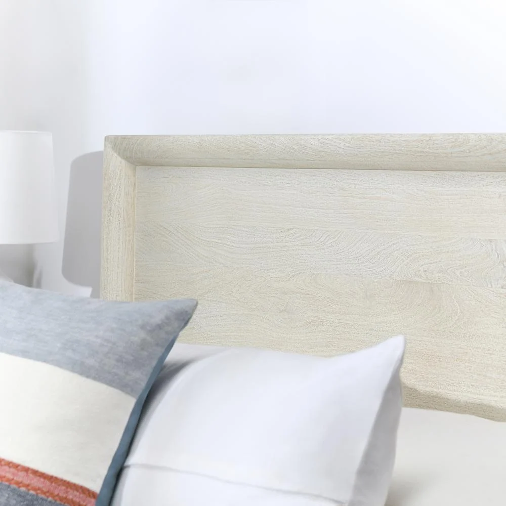Classic Home Reece Mango Wood Queen Bed in White