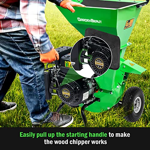 3 in 1 Wood Chipper Shredder Mulcher MF30, 7HP 212cc Heavy Duty Gas Powered, Max 3