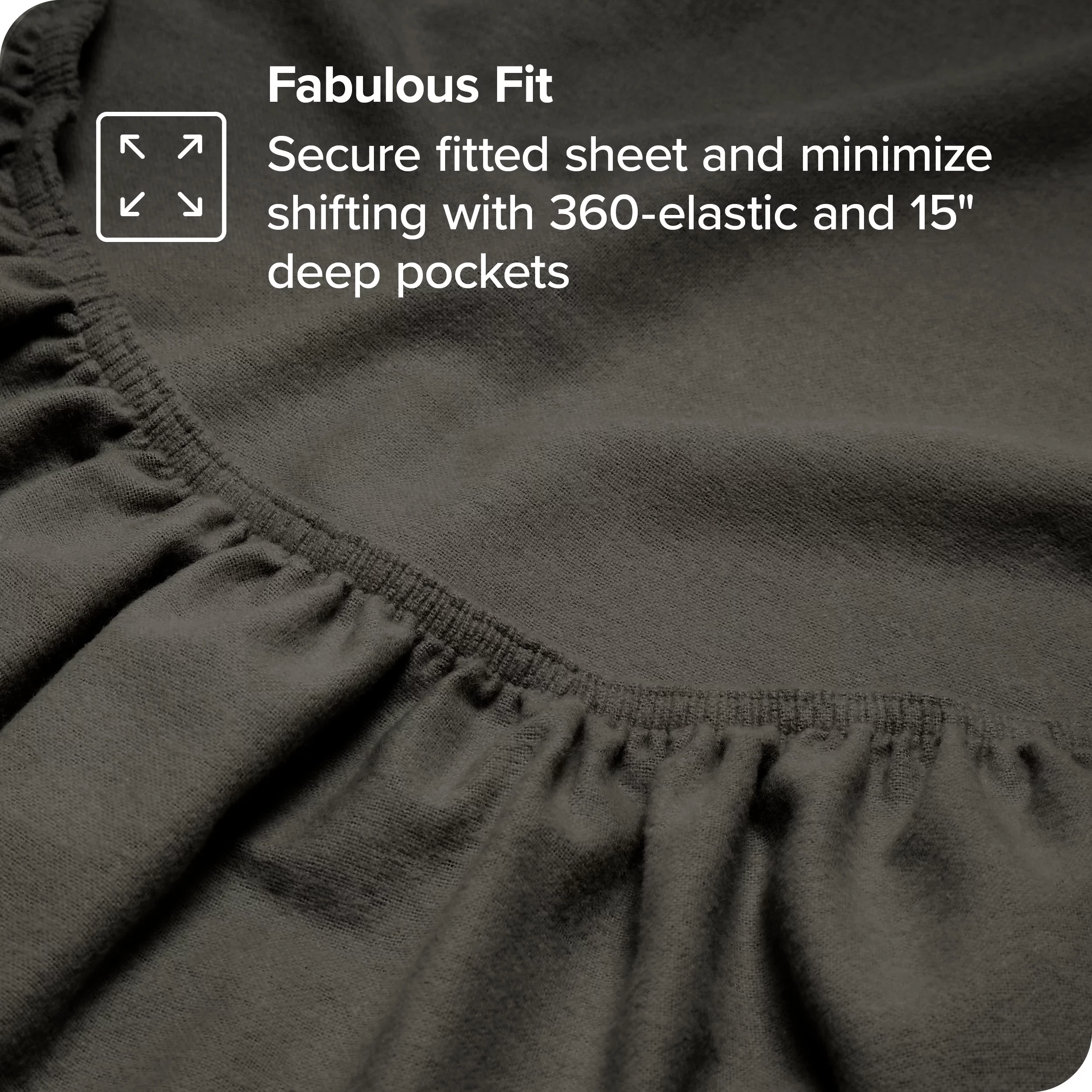 Bare Home Flannel Sheet Set - 100% Cotton - Deep Pocket - 4 Piece - Queen, Gray