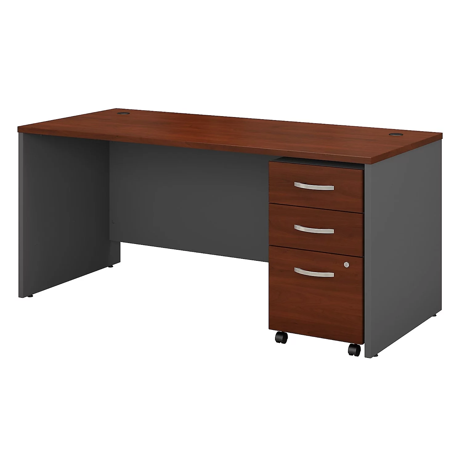 Series C 66W x 30D Office Desk with Drawers in Hansen Cherry - Engineered Wood