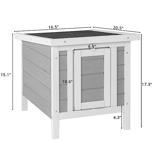 Cat House Outside, Weatherproof Wooden Bunny Rabbit Cat Hutch Outdoor Pet Cage Shelter Feral Cat House, Small Pet House and Habitats