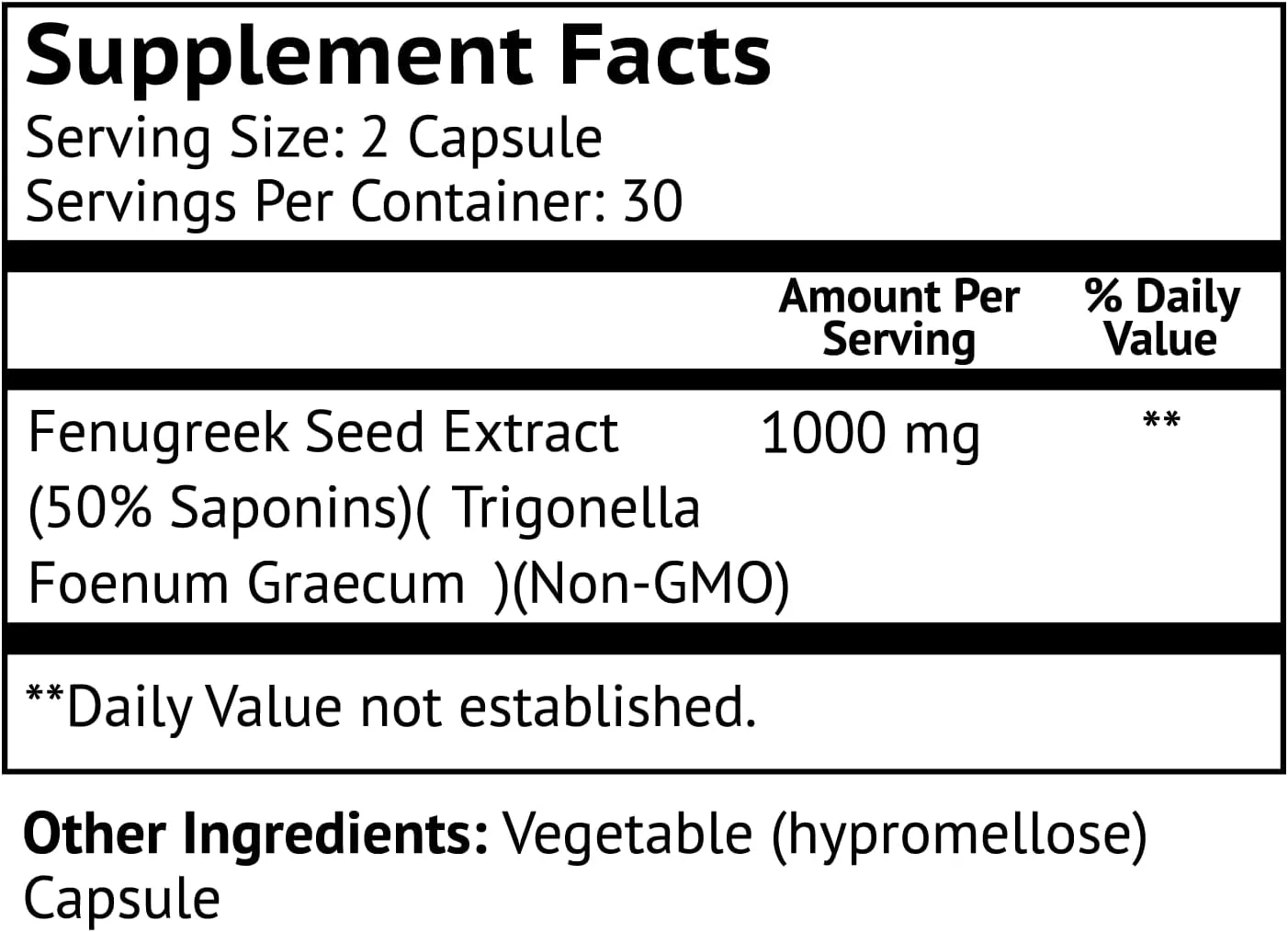 VitaMonk FenuTrax™ Fenugreek Extract Powerful 50% Fenugreek Seed Extract Standardized for Fenuside - High Furostanol Glycoside and Saponin Content When Compared to Testofen - 60 Capsules