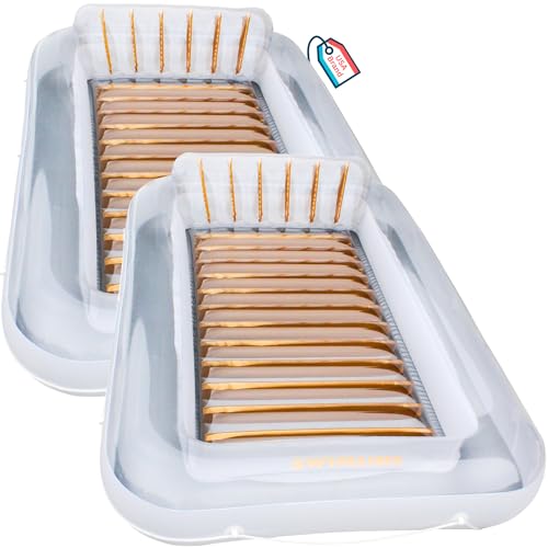 SWIMLINE Original Suntan Tub Series Classic Inflatable Tanning Float Floating Lounge | Personal Tan Pool Hybrid Lounger | Adjustable Pillow | Fill with Water | Reflective Tanning Design