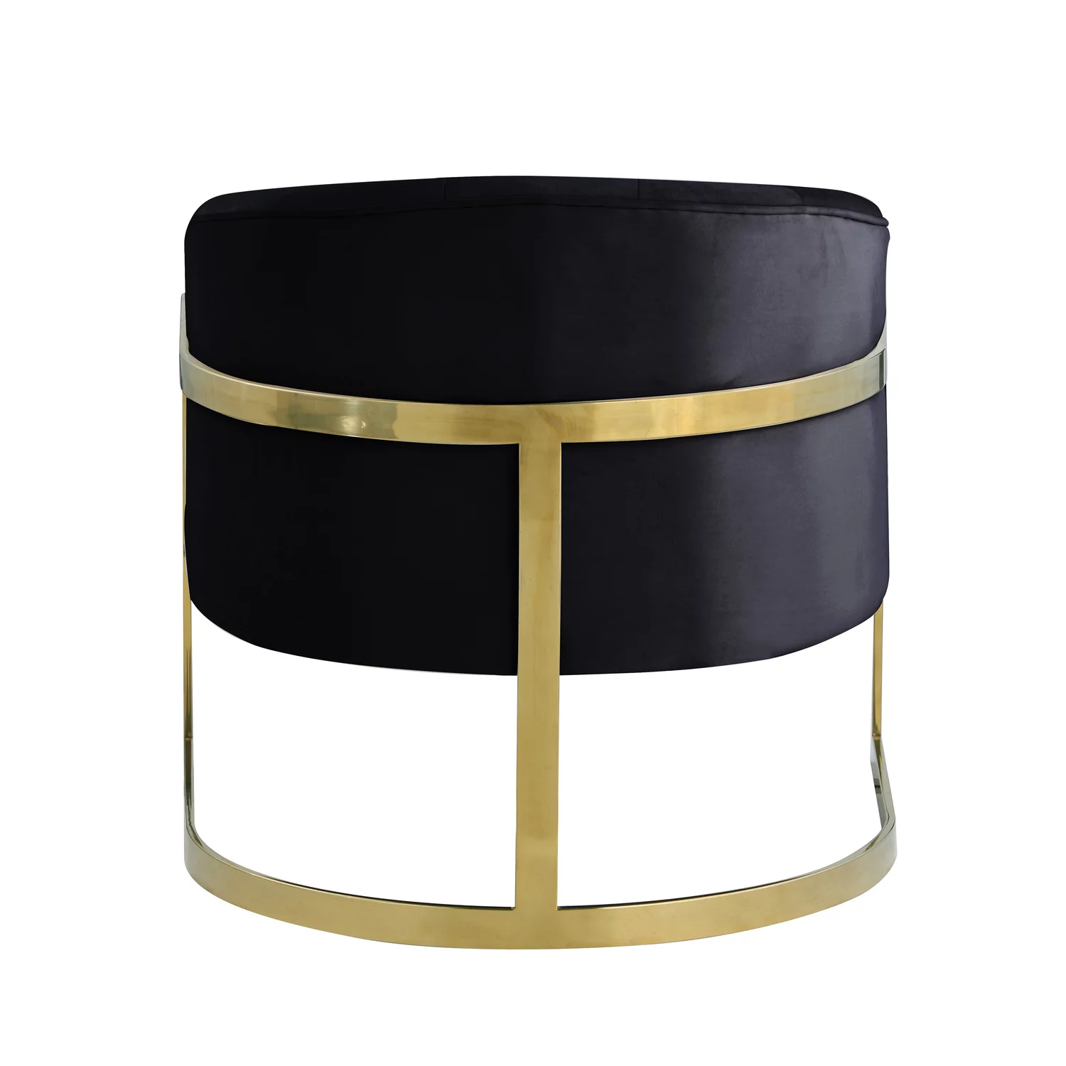 Traxmon Velvet Upholstered Accent Chair in Black Velvet